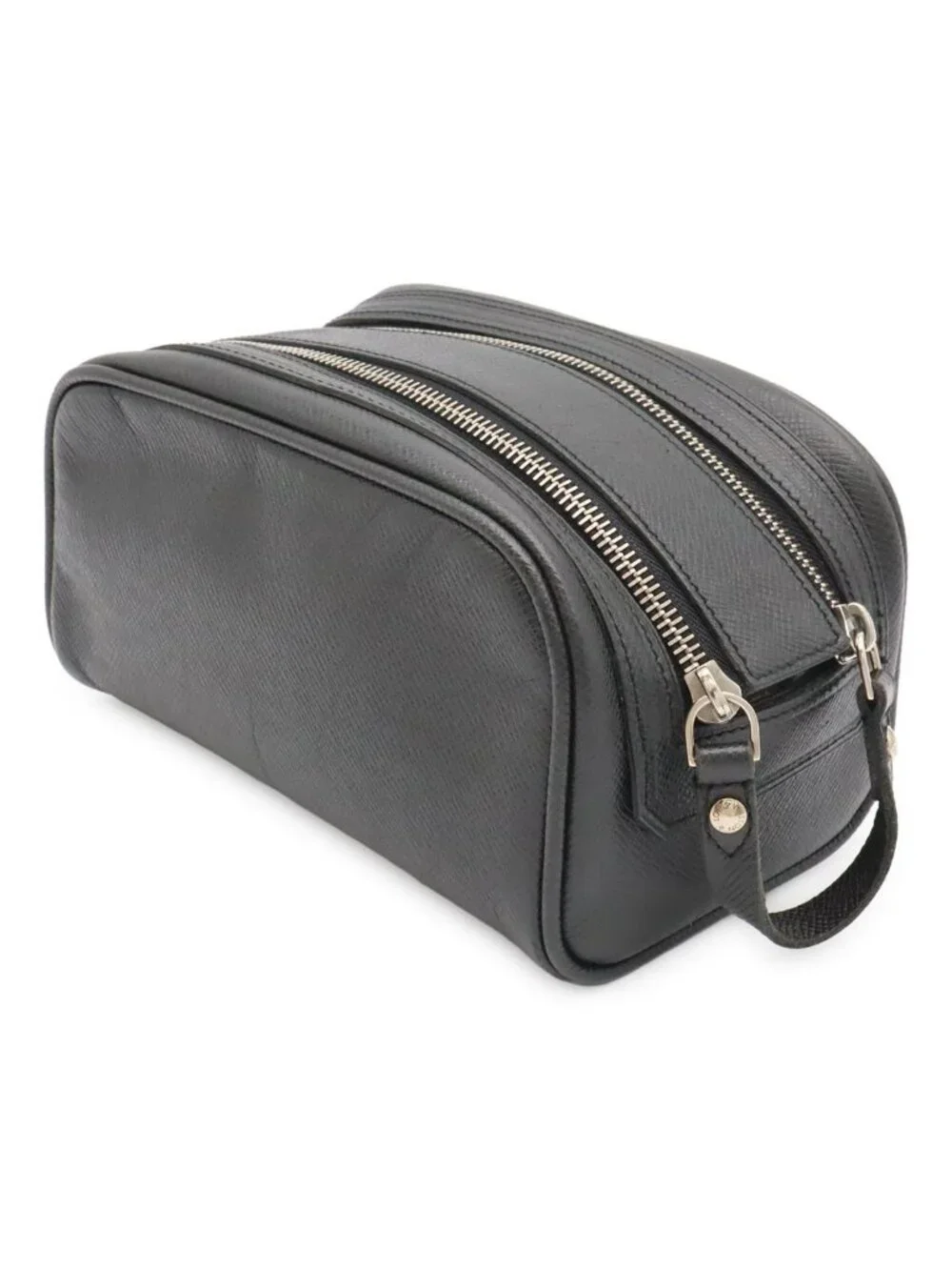 Louis Vuitton Taiga Trousse Yvan Clutch Pouch Leather Ardoise Black